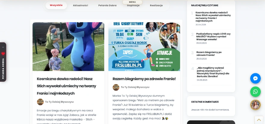 Sekcja bloga i inspiracji na magic-moments.pl — treści wspierające SEO i świadomość marki